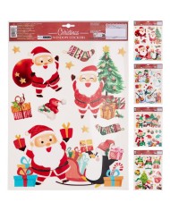 Dekorácia vianočná samolepiaca na okno 30x42 cm mix