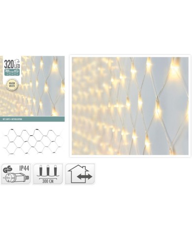 Svetlo vianočné sieť 320 LED teplé biele vonkajšie/vnútorné