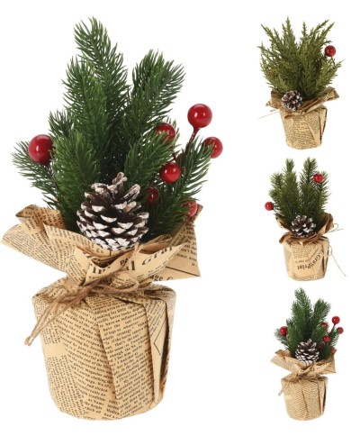 Stromček vianočný v papieri 24 cm mix