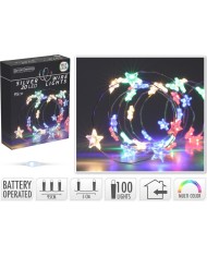 Svetlo vianočné hviezdy 20 LED farebné, hviezdy, baterky