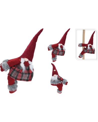 Dekorácia na závesy trpaslík 24x8x43 cm červený mix