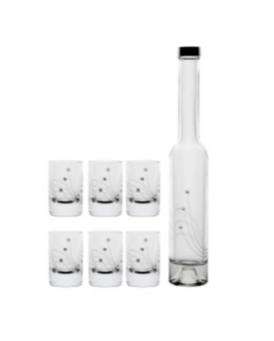 Štamprlík a fľaša na alkohol CRYSTALS, sada 6 +1ks KLC