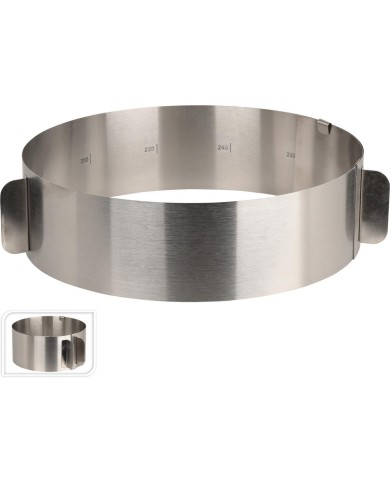 Forma tortová okrúhla nastaviteľná 16-30cm, nerez