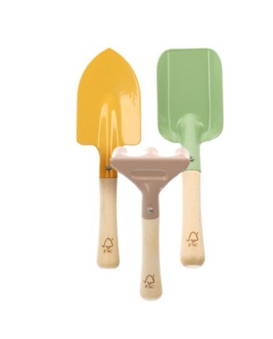 Náradie detské kov sada 3 ks drevené rúčky