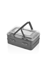 Dóza na potraviny/box PIKNIK UH 41,5x29,5x18cm 2 poschodová s úchytmi KLC