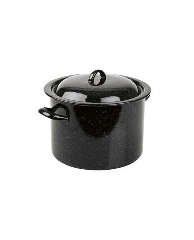 Hrniec smalt+pokr. 32 cm/21L VP čierny prskaný KLC