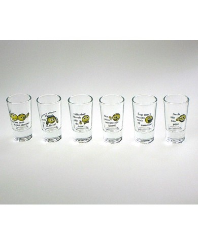 Pohár 25ml štamprlík 6ks smajlík+text KLC