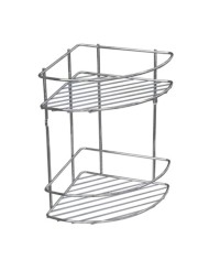 Polička kúpeľňová 2-poschodová rohová drôt chróm 28,5x21x31cm KLC