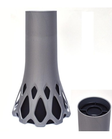 Váza na hrob ROSETA 1L so záťažou strieborná KLC