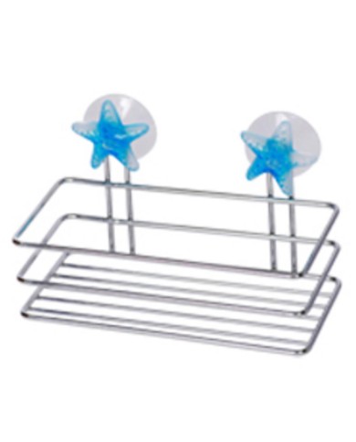 Polička kúpeľňová drôt. chróm na prísavke obdĺžnik KLC