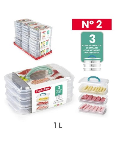 Dóza stohovateľná s rukoväťou 3x1l, 15,5 x 23,5 x 10cm