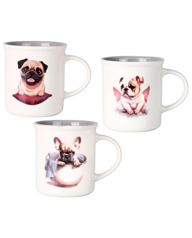 Hrnček porcelánový 330 ml CORA, mix 3 vzorov