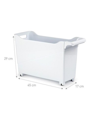 Organizér plastový 17 x 45 x 29cm biely s kolieskami