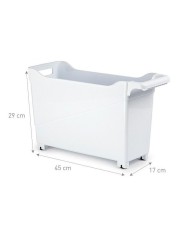 Organizér plastový 17 x 45 x 29cm biely s kolieskami