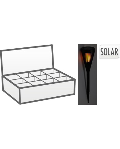 Lampa solárna fakľa 7,5x46,5 cm čierna