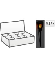 Lampa solárna fakľa 7,5x46,5 cm čierna