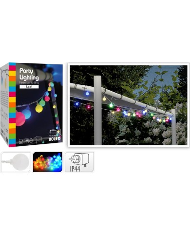Svetlo záhradné 80 LED guličky farebné /16m