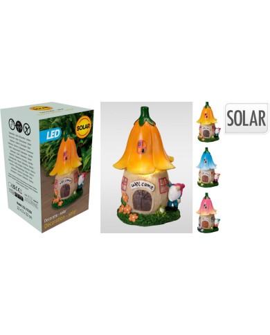 Dekorácia domček LED solar 22 cm mix