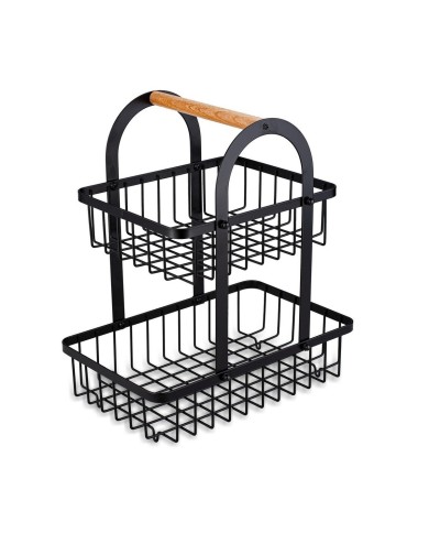 Košík na ovocie RAINBOW 27x18,5x31 cm 2-poschodový čierny