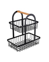 Košík na ovocie RAINBOW 27x18,5x31 cm 2-poschodový čierny
