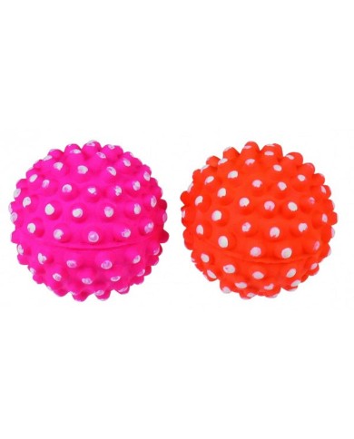 Hračka pre psa - lopta neon polotvrdá guma + výstupky 7,2cm Dental-Gum