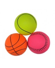 Hračka pre psa - lopta neon polotvrdá guma 7,2cm Dental&Gum