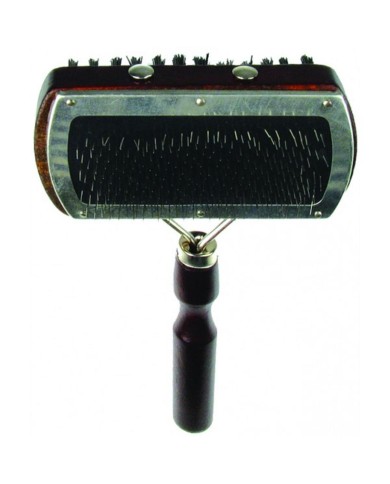 Kefa na psa hranatá obojstranná drev.rúčka DOG SALON