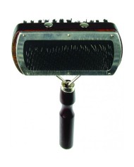 Kefa na psa hranatá obojstranná drev.rúčka DOG SALON