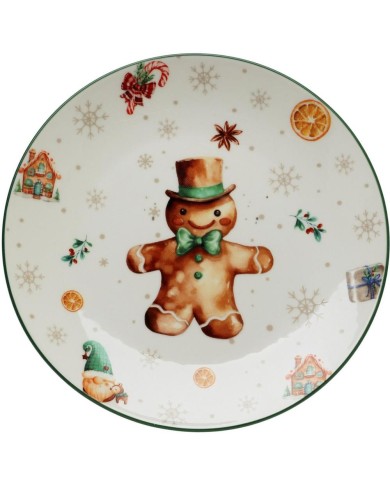 Tanier plytký vianočný 19 cm porcelán