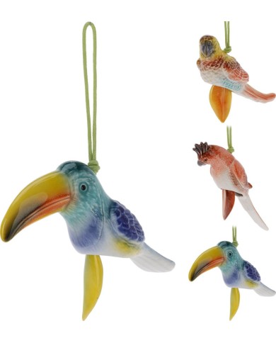 Zvonkohra vták 16 cm porcelán mix