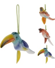 Zvonkohra vták 16 cm porcelán mix