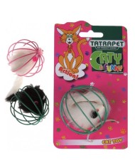 Hračka pre mačku - myš v lopte mix 6cm