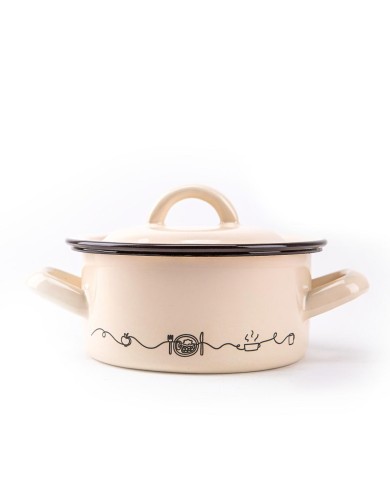 Kastról smalt + pokr. 18cm/2,0L dekor Linea KLC