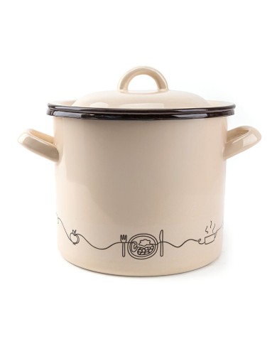 Hrniec smalt + pokr. 23cm/8L dekor Linea