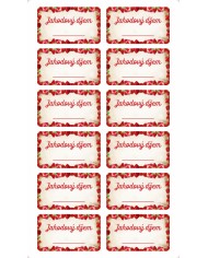 Samolepka na fľašu JAHODOVÝ DŽEM domáci 24 ks etikiet