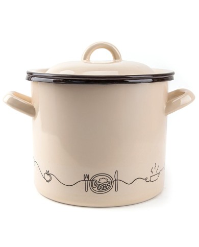 Hrniec smalt + pokr. 25cm/10L dekor Linea