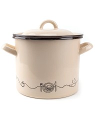 Hrniec smalt + pokr. 25cm/10L dekor Linea