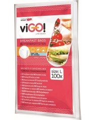 Vrecko na desiatu 19x22cm papierové biele, bal 100 ks