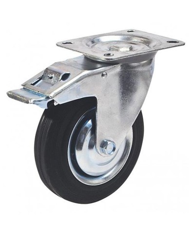 Koliesko RENOST 521F XD-V125C z, čierne, otočné, s brzdou