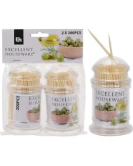 Špáradla bambus 65X1.9MM sada 2x200ks kokteilové v dóze KLC