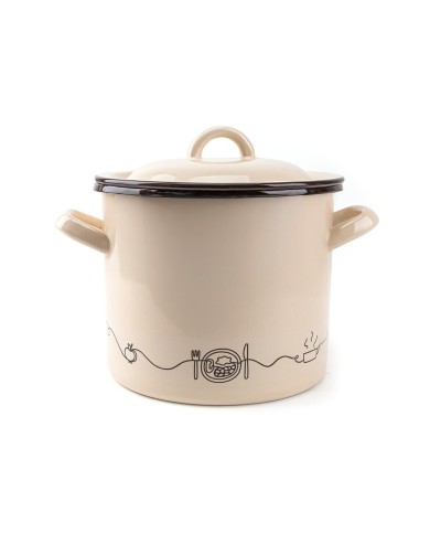 Hrniec smalt + pokr. 19cm/4L dekor Linea