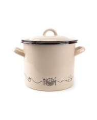 Hrniec smalt + pokr. 19cm/4L dekor Linea