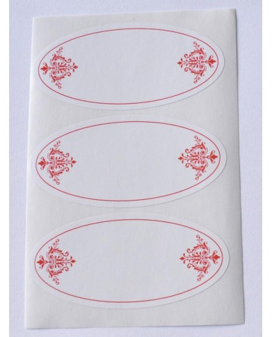 Samolepka na koreničky/zaváraniny bez nazvu /červena, 27ks etikiet KLC