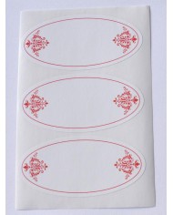 Samolepka na koreničky/zaváraniny bez nazvu /červena, 27ks etikiet KLC