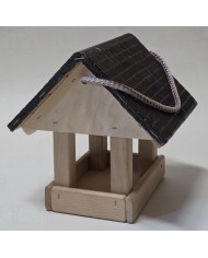 Krmítko pre vtáky natur s plechovou strechou