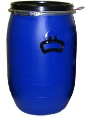 Barel recyklovaný 30l s vekom a sponou, modrý, nevhodný na potraviny