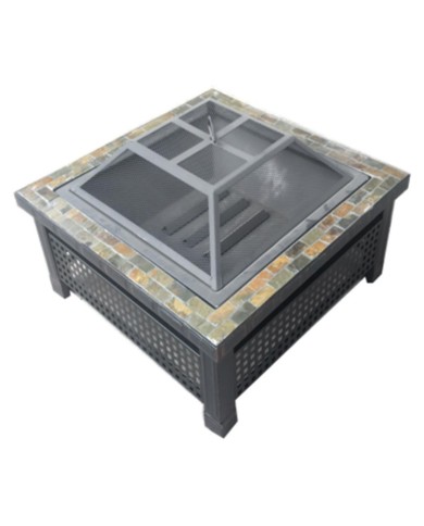 Ohnisko oceľové štvorec s obkladom 76x76cm GARDENKUS
