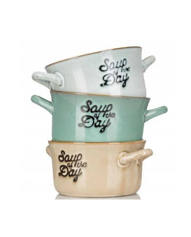 Miska keramická s ušami SOUP 500ml , mix farieb / 64302422