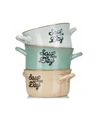 Miska keramická s ušami SOUP 500ml , mix farieb / 64302422