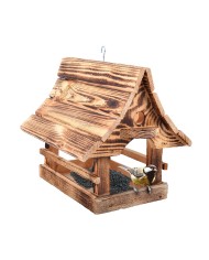Krmítko pre vtáky 31x28x27 cm opaľované drevo